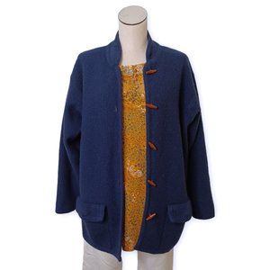 BAXTER & WELLS • Size XL cardigan sweater navy blue Midwestern Fall women's